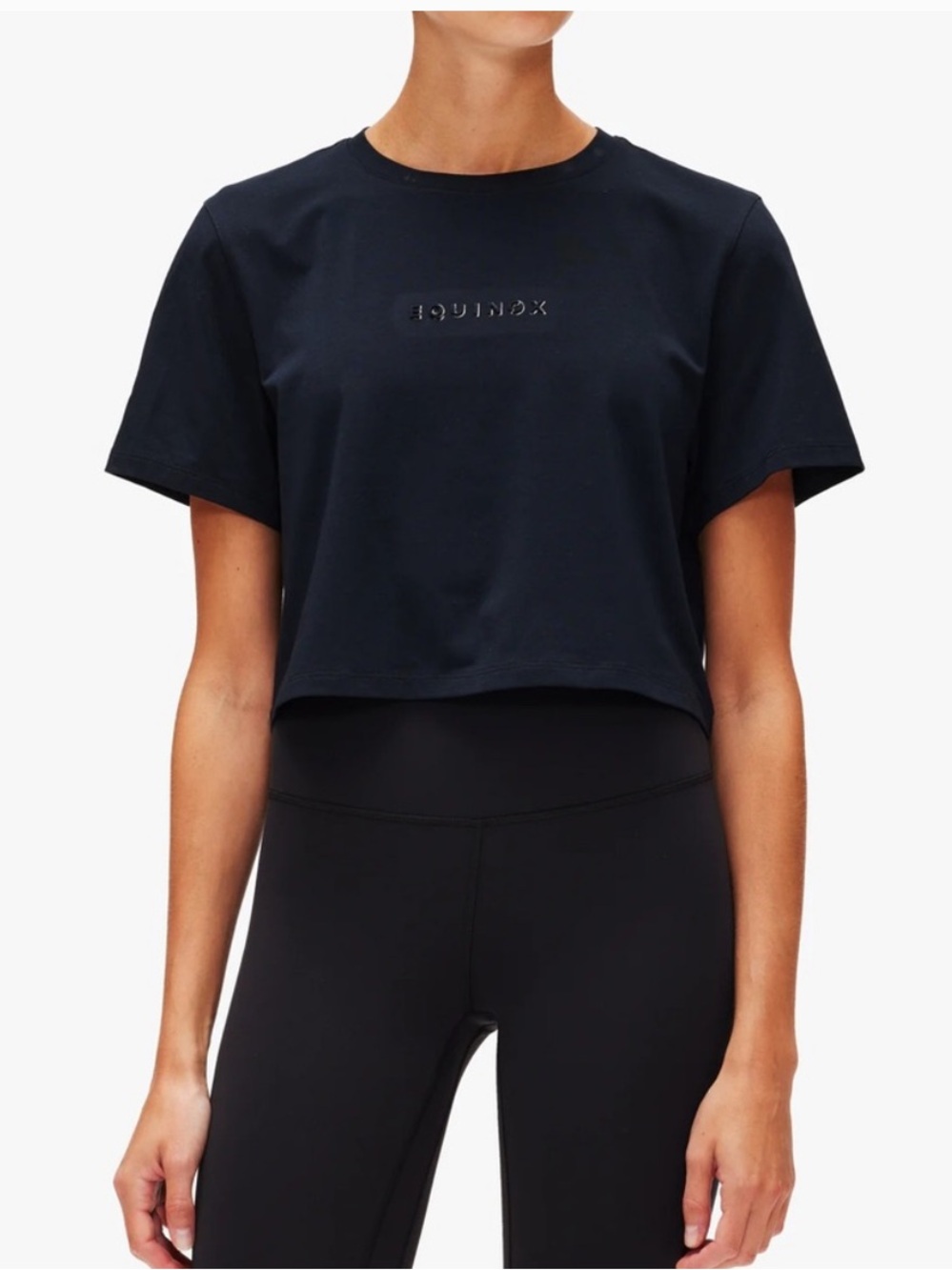 Equinox Black Cropped Tee - Women's Short Sleeve